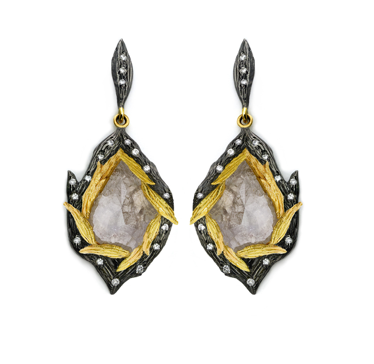 Fresh Jewels. Rosecut diamond earrings by Laurie... - Laurie Kaiser