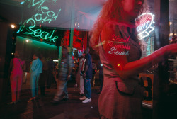 natgeofound:  The glitz and glitter of Memphis’ Beale Street radiates energy like no other, February 1997.Photograph by William Albert Allard, National Geographic