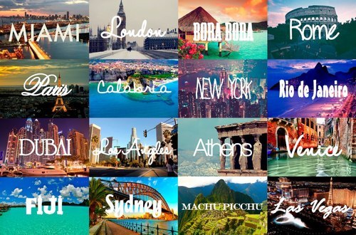 I have some of these cities on my wall in my room! My Bucket List!