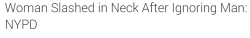 xcrashqueen:  postracialcomments-deactivated2: A man tried to talk to a woman inside a Queens building lobby, then slashed her neck when she ignored him, according to police, who are now looking for the suspect. The man, believed to be about 20 years