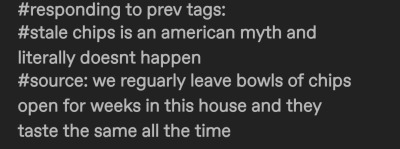 grox:grox:WTF is this person on aboutI’m imagining a bunch of sims in their house with like bowls of chips everywhere and each bowls got green stink lines coming off them