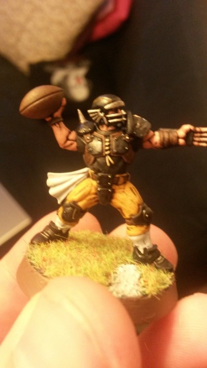 When it was initially released, I was in charge of painting our stores Human side of Blood Bowl. Can