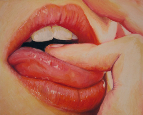 Eric D. Greene aka Renkai aka Oil Pastels Artist (American, based Beaverton, OR, USA) - Wet Lips, 20