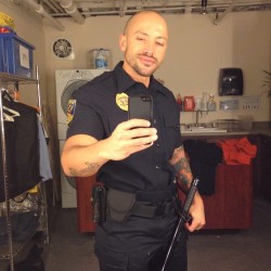 jordanosantoro:  I should join the force ! #policemen #jordanosantoro #latinmen 