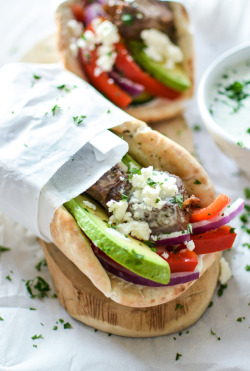 verticalfood:  Lamb Gyros with Spicy Tzatziki