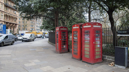 Telephone boxes, Russell Square, London