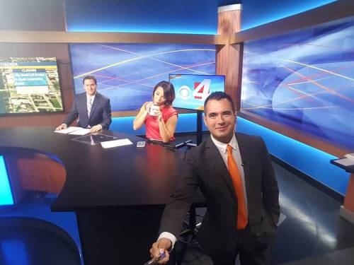Always a great morning waking up with these two on the set of CBS 4 Sunrise! #morningweather #anchor