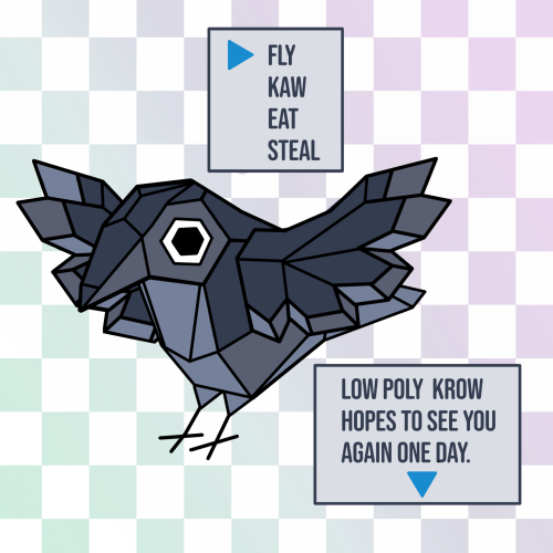 Low Poly Low Resolution Crow
