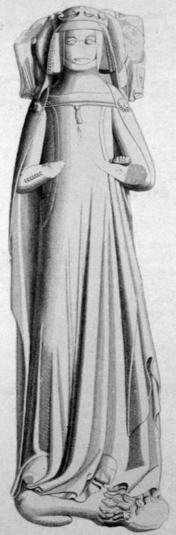 Illustration from the effigy of the so called &ldquo;Staindrop woman&rdquo; (1340)