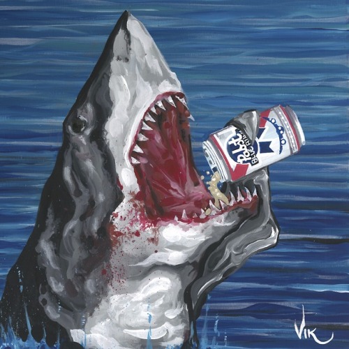 Drink like a fish  #sharkweekArt by @nicvikart