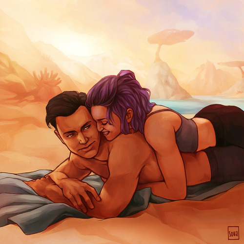 starsandskies:Reyes & Dee I commissioned the fantastic and talented @geeky-sova to paint Rey