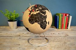 eat-sleep-breathe-cars:  sagansense:  homelimag:  Cork Globe for Pinpointing Your Travels by Suck UK  We will own this and it will be cluttered with tacks and memories.  Awesome idea, but it’s way too fuckin expensive.  