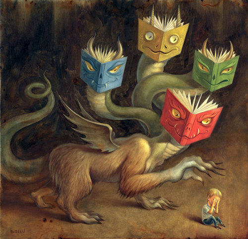 windypoplarsroom:Chris Buzelli“Book Monster”