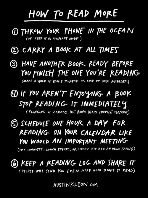 austinkleon:How to read more. Here are books I’ve written. Here are of books I like.