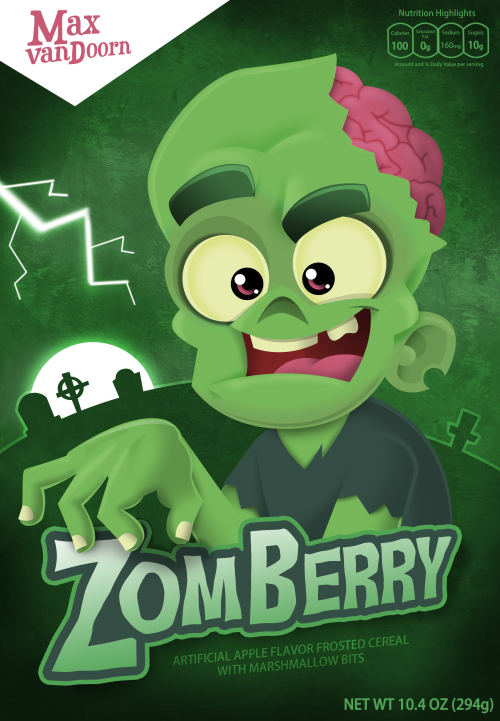 Happy Halloween! I’ve got some spooky treats for you this year. A brand new ZomBerry monster cereal 