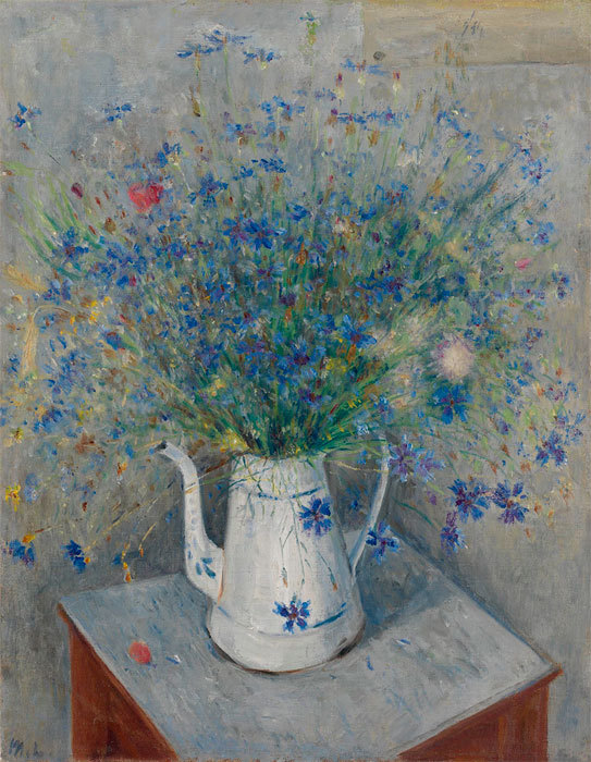 windypoplarsroom: Mikhail Fedorovich Larionov “Still Life with Cornflowers” 