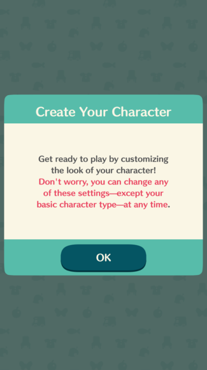 fuckyeah-animalcrossing:All customizable options for your character in Animal Crossing Pocket Camp!