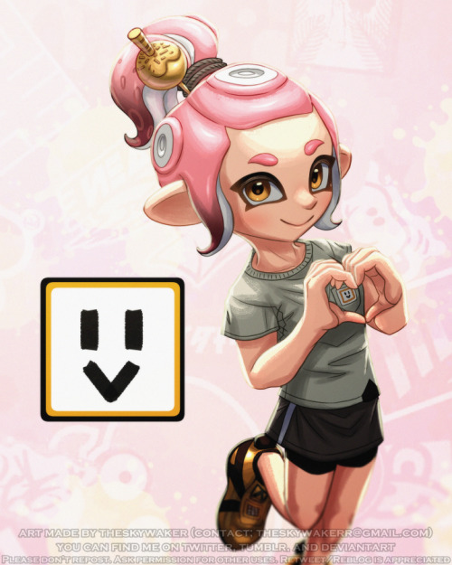 the octoling i play as in splatoon 2  she just wants to paint the floor, please be nice to her!!