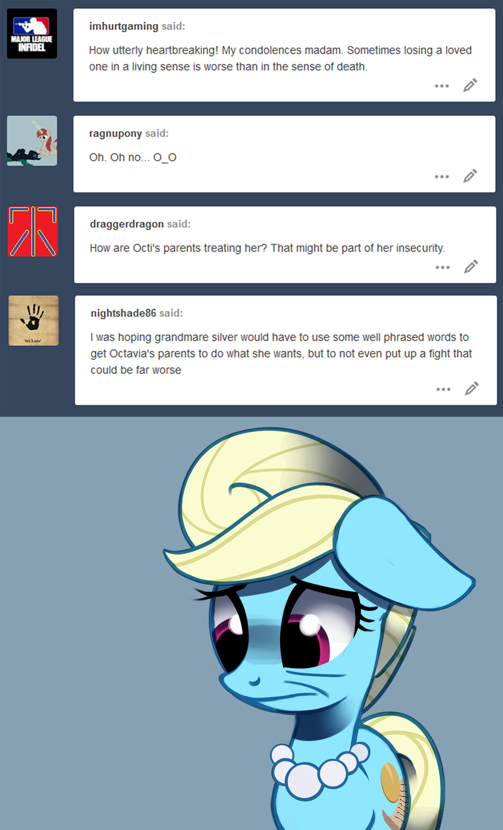 ask-canterlot-musicians:How am I going to tell her? =o