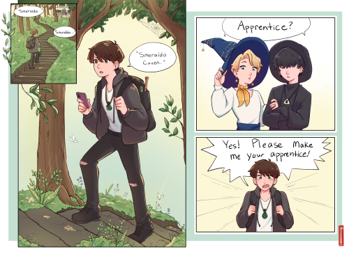  Ahhh hello I made a bangtan au! It’s a witchy au where Jungkook, a novice witch, travels to a