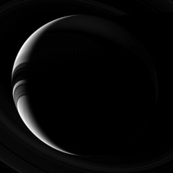 planetaryfolklore:  spaceexp: Crescent Saturn