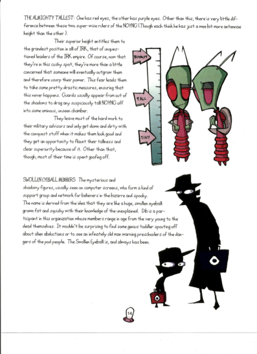 The Invader Zim Show Bible: Secondary CharactersApparently the Saucer Morons were going to be a bigger part of the show.Chapter 1: IntroductionChapter 2: Main Characters