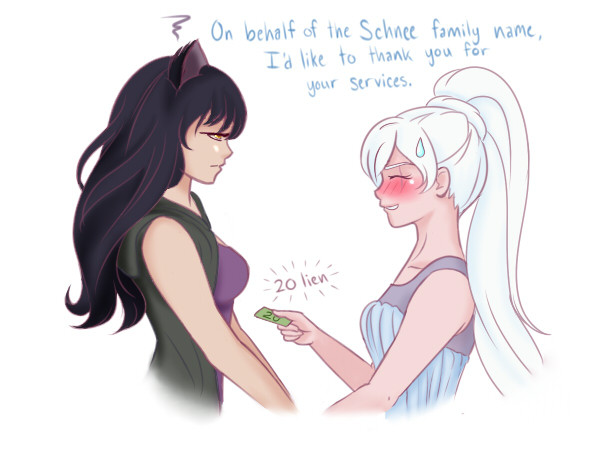 gauntletstopgreaves: “First time Blake told Weiss she loved her, Weiss literally