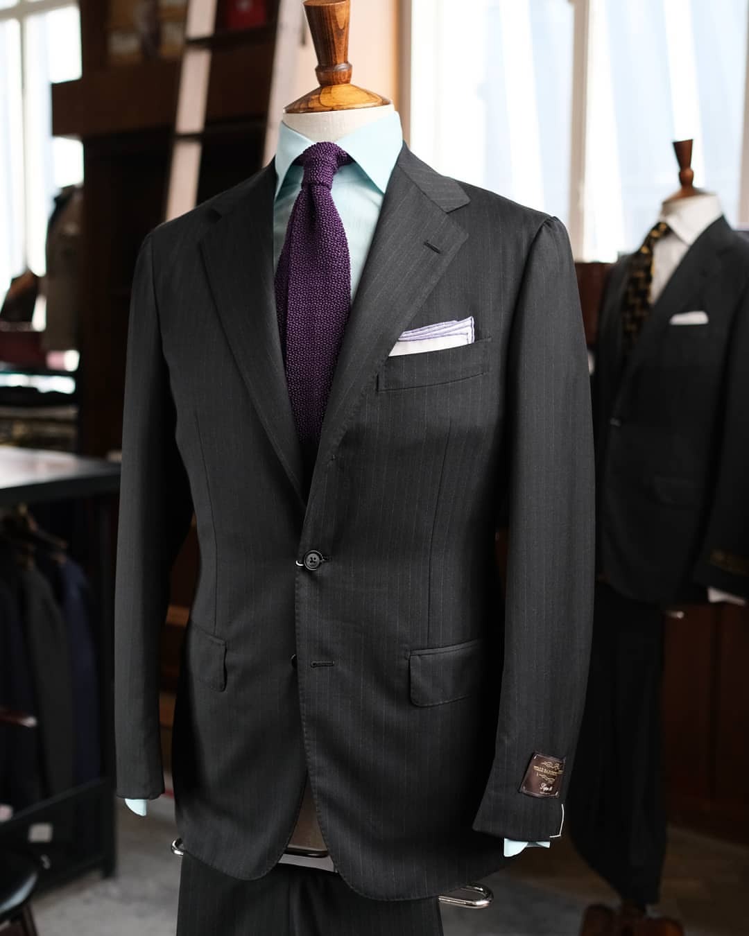 The Armoury Lightbox — Deep charcoal shadow stripe suiting in VBC