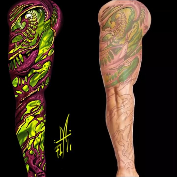 Tattoos Artwork By Torsten Matthes Turned One Of My Old Designs Into A Sleeve Idea