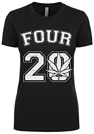 hitsfromthelung:    Cybertela Women’s Four 20 Marijuana Weed 420 Juniors T-Shirt  