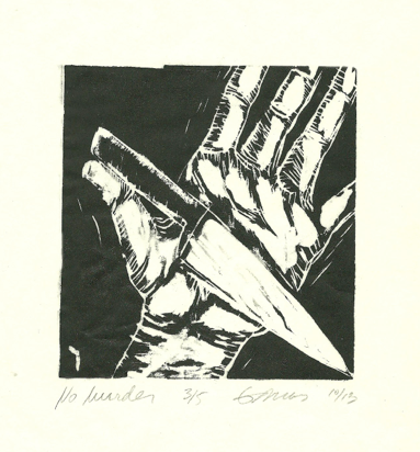 “The Ten Commandment Series” by Gabriella Boros on woodblock 2013