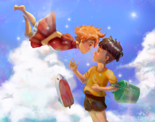 Here’s a Ponyo painting for the ghibliredraw challenge! Tried to capture that warm and bubbly 