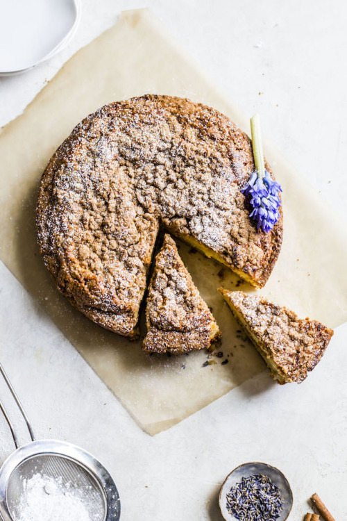 sweetoothgirl:Greek Yogurt Lavender Coffee Cake