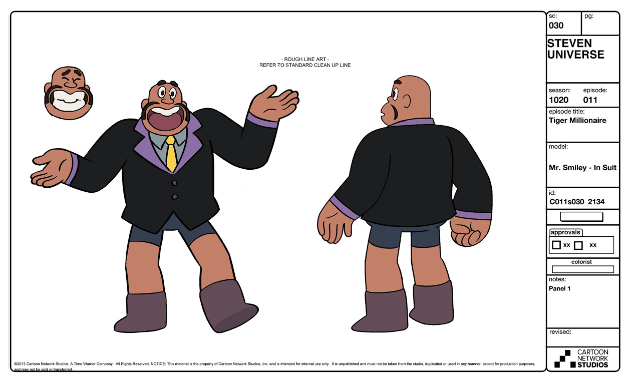 A selection of Character designs from the Steven Universe episode: “Tiger Millionaire”