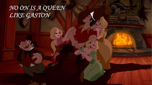 Watching the Disney movie Princess Gaston adult photos