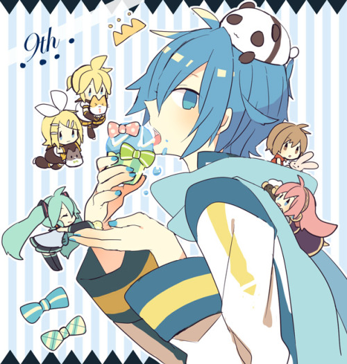 ２０１５年のムービックさんからのKAITO９ｔｈアニバーサリーグッズ（ blog.piapro.net/2015/02/01502131-1.html ）として描かせていただいたイラスト