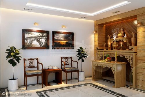 Mẫu thiết kế phòng thờ kết hợp phòng đọc sách CHUẨN phong thủy Mẫu thiết kế phòng thờ kết hợp phòng đọc sách CHUẨN phong thủy