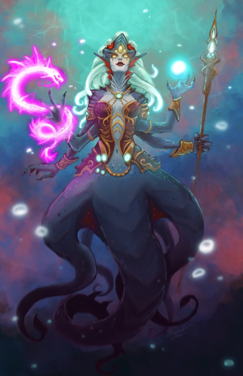 Azshara, Queen of the DeepAzshara from the Warcraft games.I think I started this last year and never