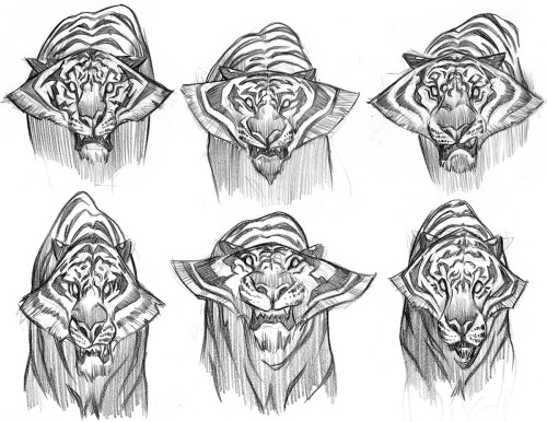 Some old tiger studies for a personal/school project that was a take on Beowulf and Grendel. The tig
