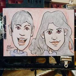 Drawing caricatures at Memorial Hall in Melrose!