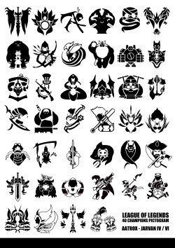 leagueofcollections:  [   헒엣  ] - League of Legends 40 Champions Pictogram Aatrox - Jarvan IV