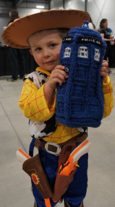 Toy Story
Woody was very obliging in letting us take his picture with the TARDIS. I hope there aren’t any snakes in his boots!