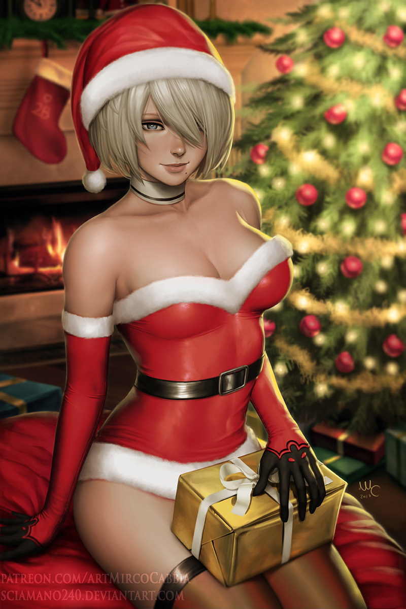 mircosciamart:    2B xmas - Nier: Automata (2v)   2B dressed as a smexy Santa, from