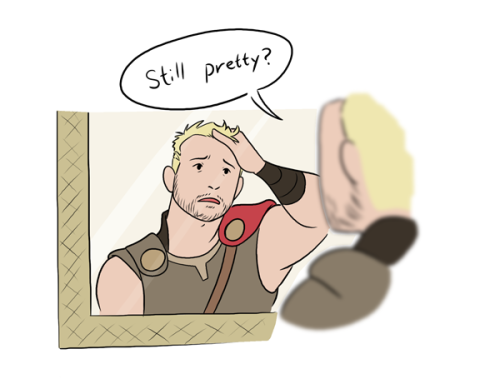 thehumon:When Thor was forced to have his hair cut all I could thing about was this adorable comic.J