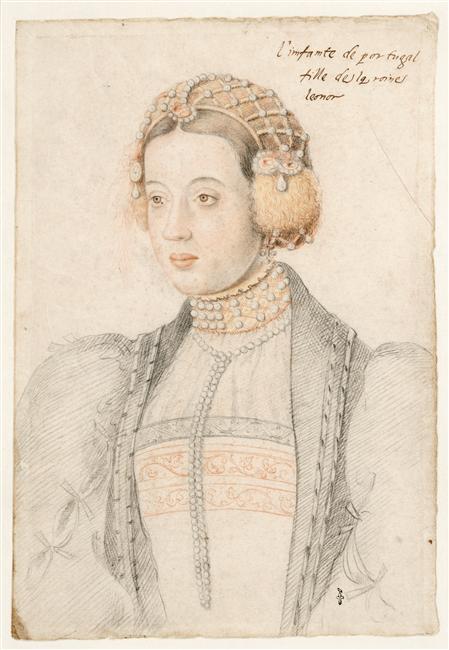Portrait of Maria of Portugal, Duchess of Viseu by Jean Clouet, 1540