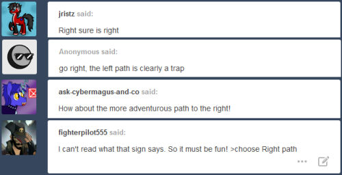 darkfiretaimatsu:   An even split of choices?? Your brain can’t handle this kind of high-level decision-making. Democracy has failed! How can you possibly determine the correct decision between so many options??    Meeps! x3
