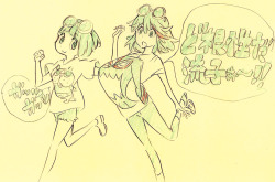 h0saki:  Adorable pictures of Ryuko and Mako hanging out together, taken from Sushio’s new sketchbook “Sushiotan”.     &lt;3