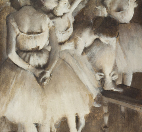 detailsofpaintings: Edgar Degas, Répetition d’un Ballet sur la scène (details) 1