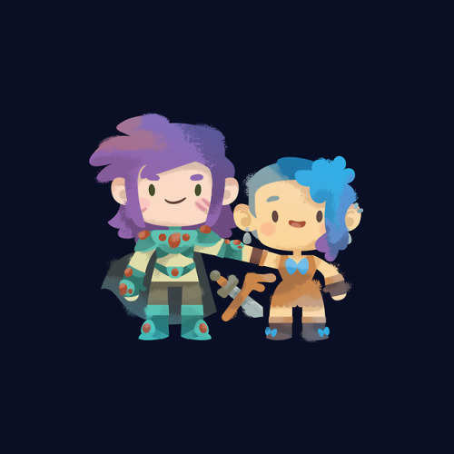 My husband and I as ourselves and our D&D characters. <3 Had to get these done a little early