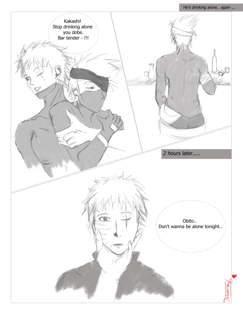 read right to left , top to bottom.. Kakashi & Obito AU. I’ve recently fallen in love with them.